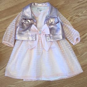 NWOT 2T lace dress and shiny vest
